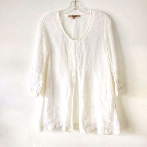 ✨Donated✨ FLAX White Linen Gauze Top P